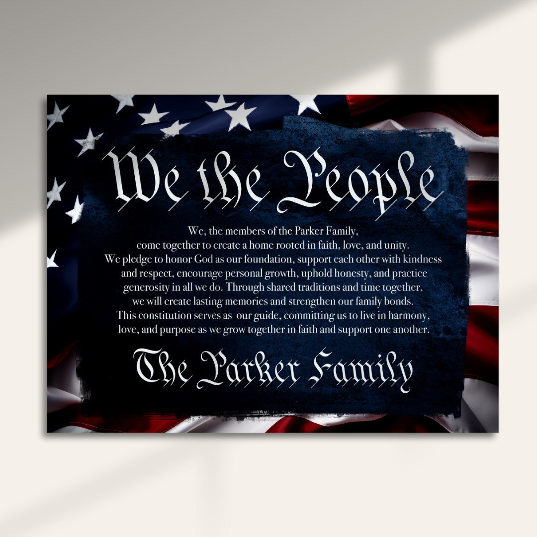 Personalized Family Constitution Canvas | We the People Design - in this haus