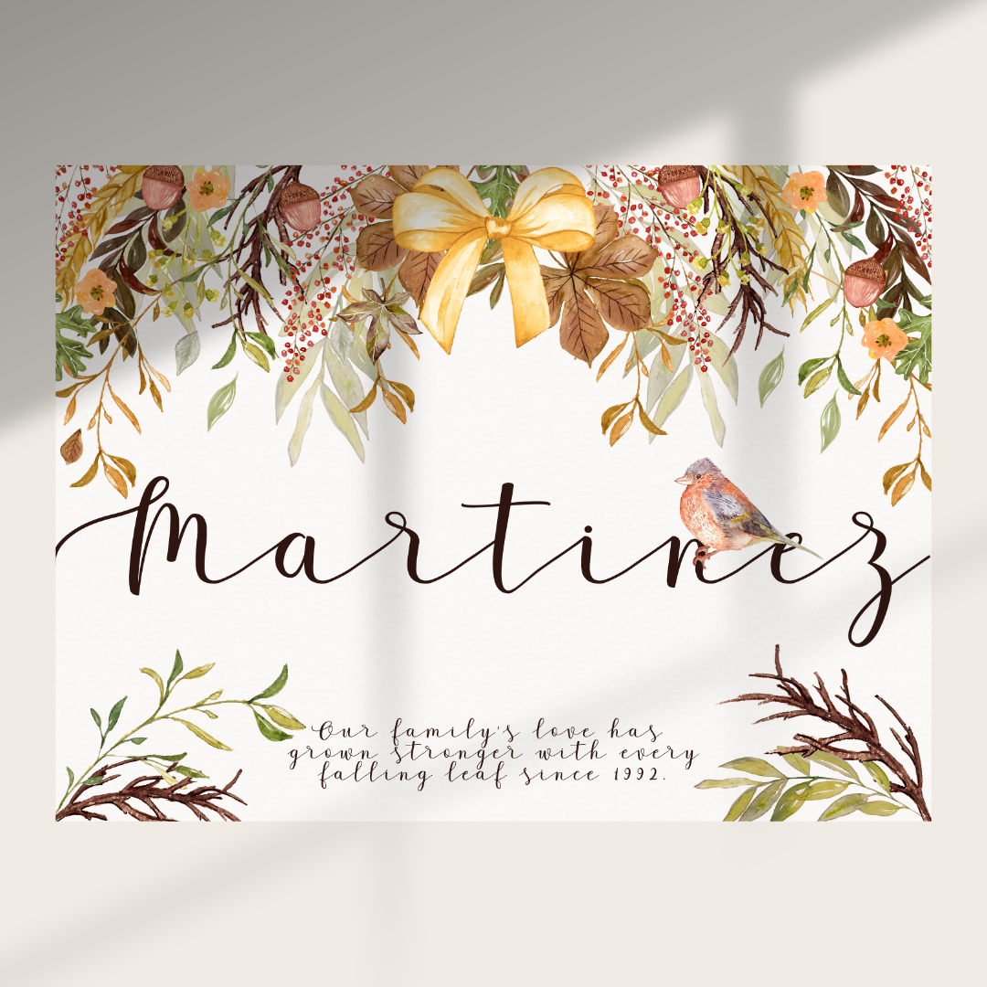 Martinez Canvas | Last Name + Established Date Personalization