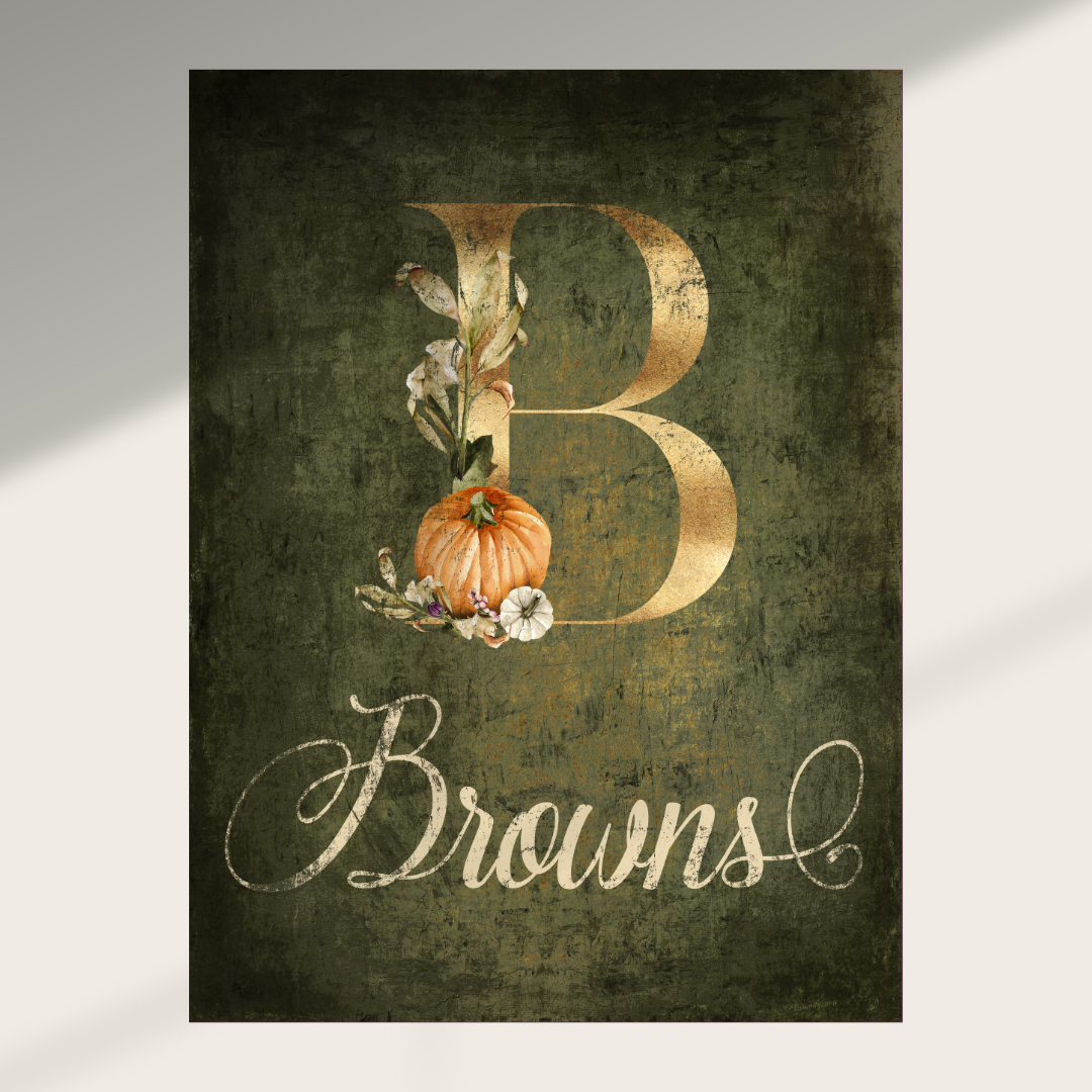 Brown Canvas | Last Name + Initial Personalization