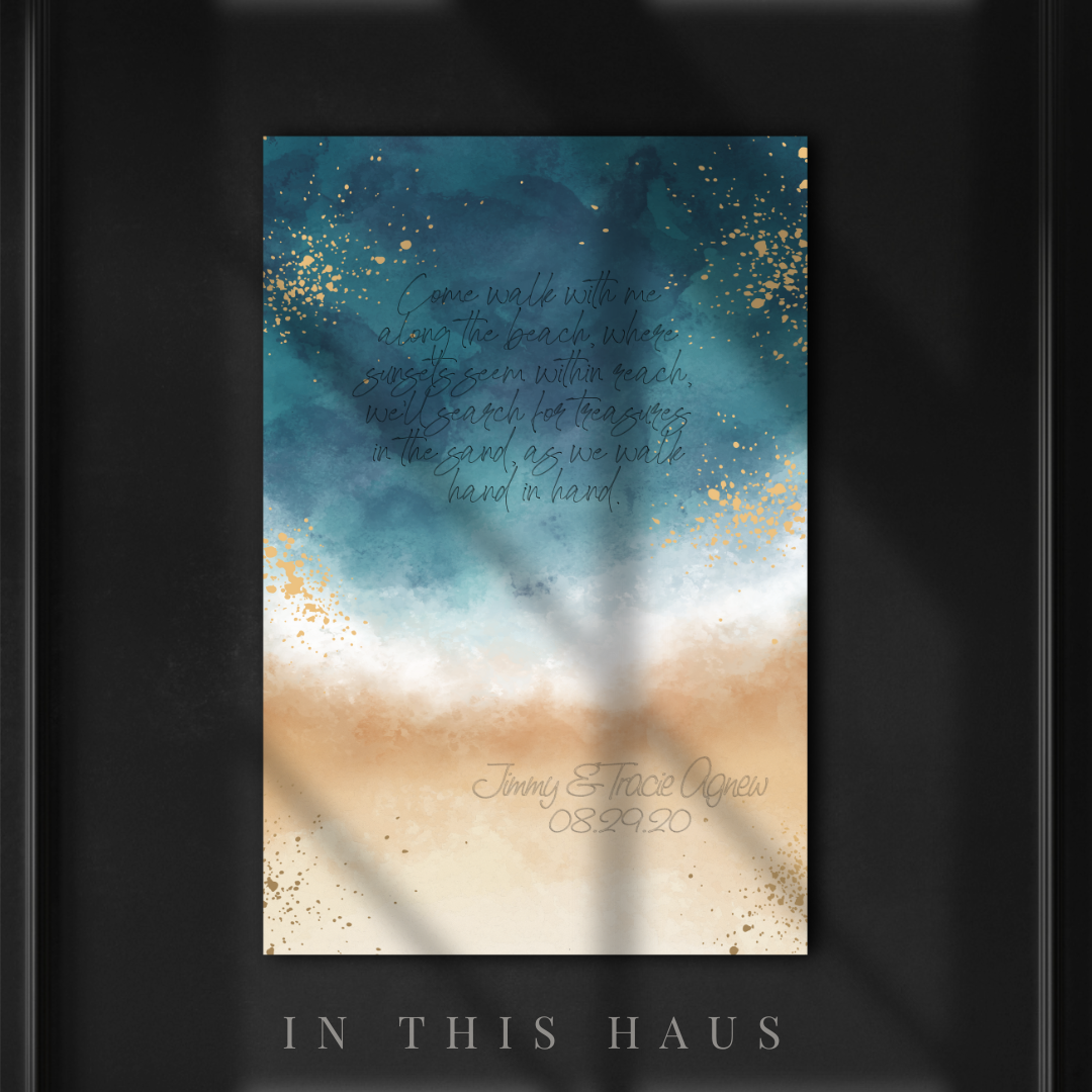 Beach Wedding Printable | Personalized Ocean-Inspired Wall Art