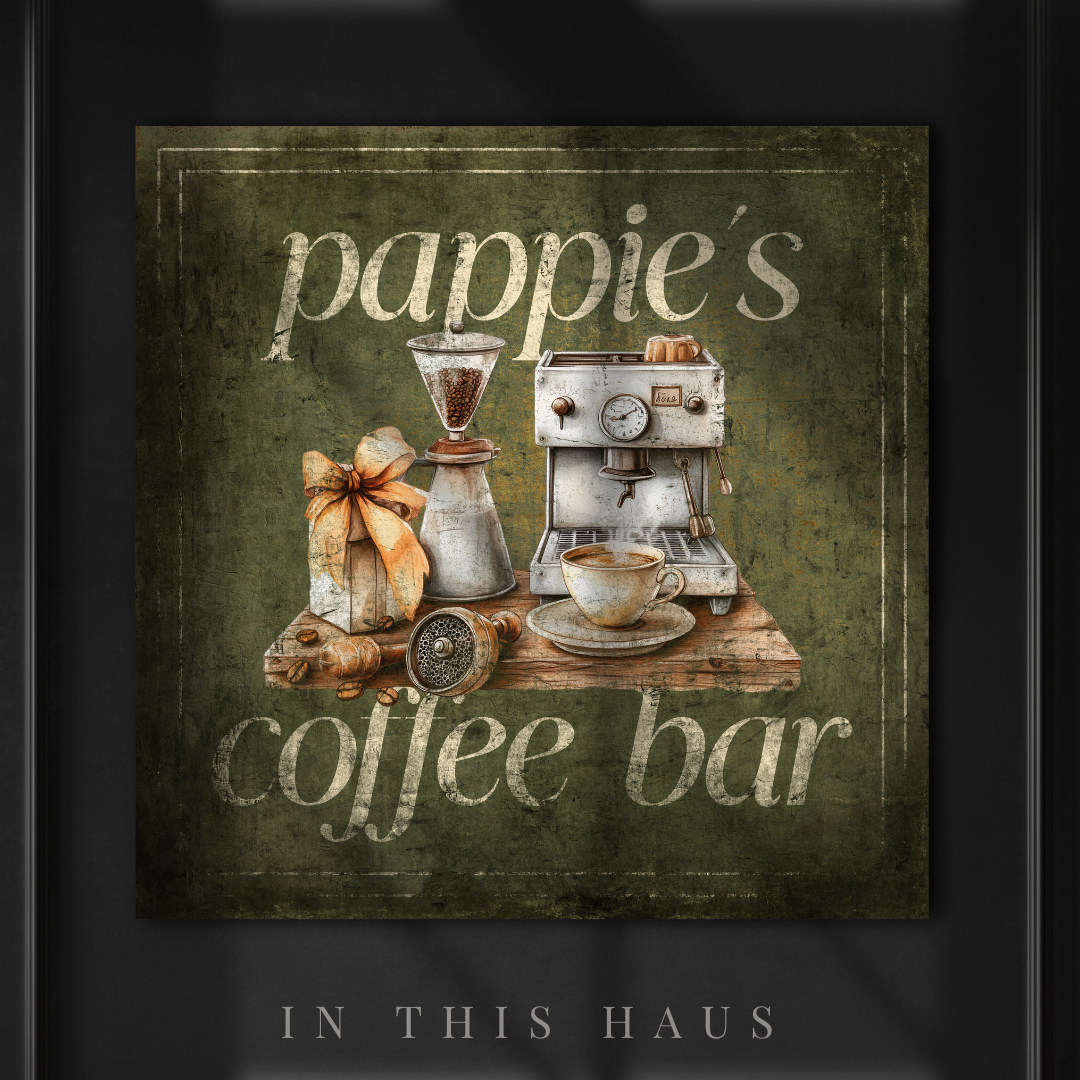 Rustic Coffee Bar Sign | Personalized Coffee Station Canvas