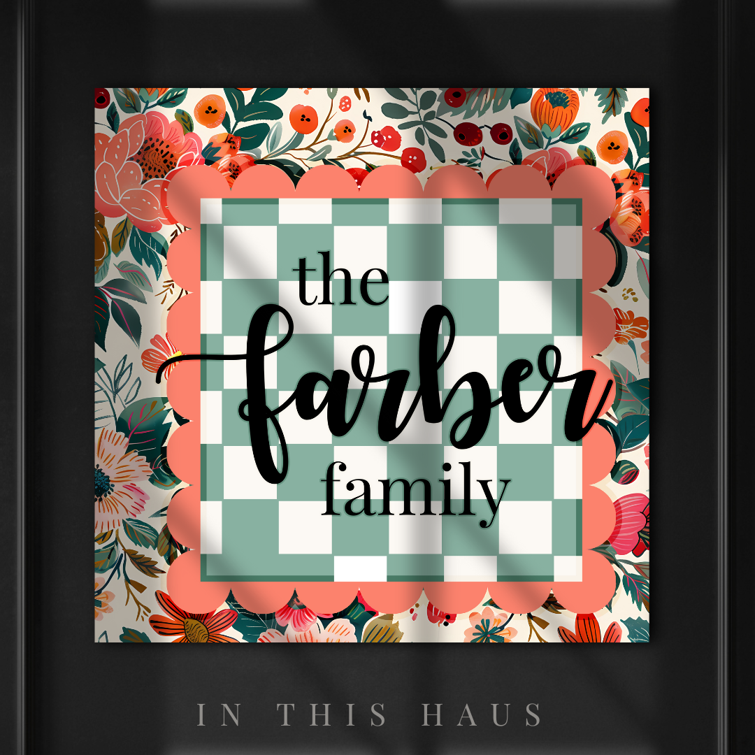 Maximalist Decor Custom Canvas | Personalized Family Name Art