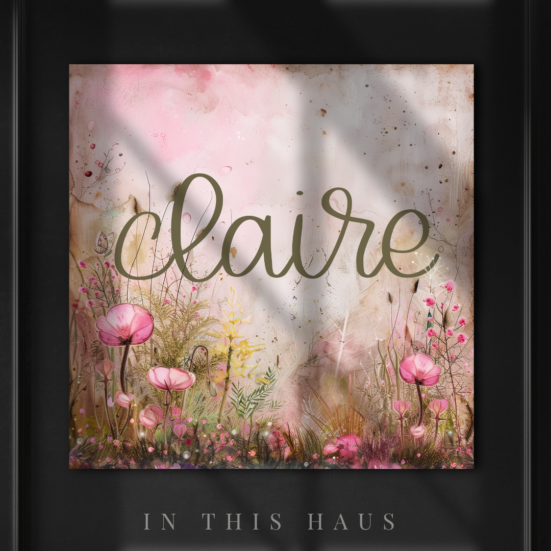 Watercolor Name Canvas | Personalized Botanical Art