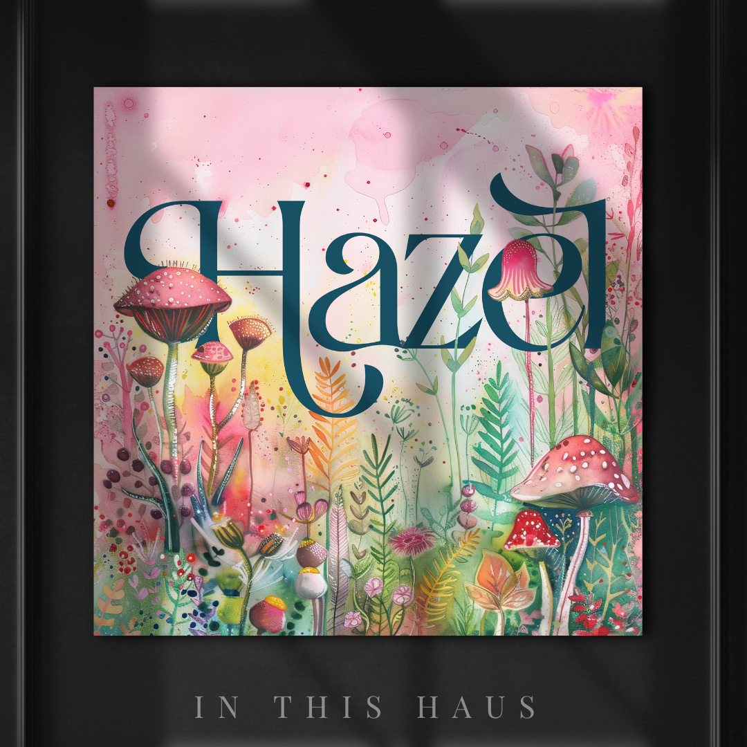 Personalized Whimsical Art Canvas | Hazel Custom Name Wall Decor