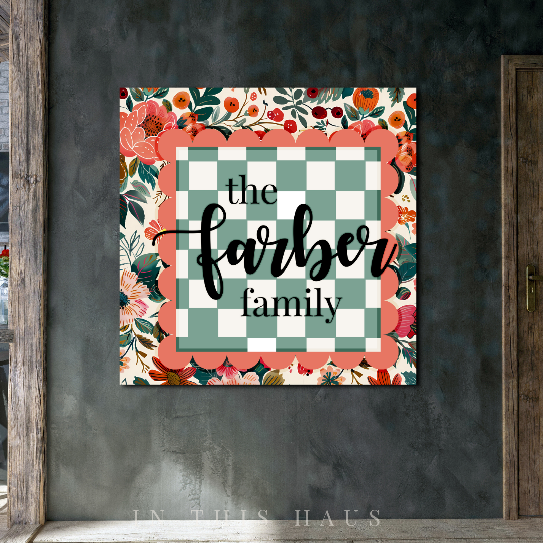 Maximalist Decor Custom Canvas | Personalized Family Name Art