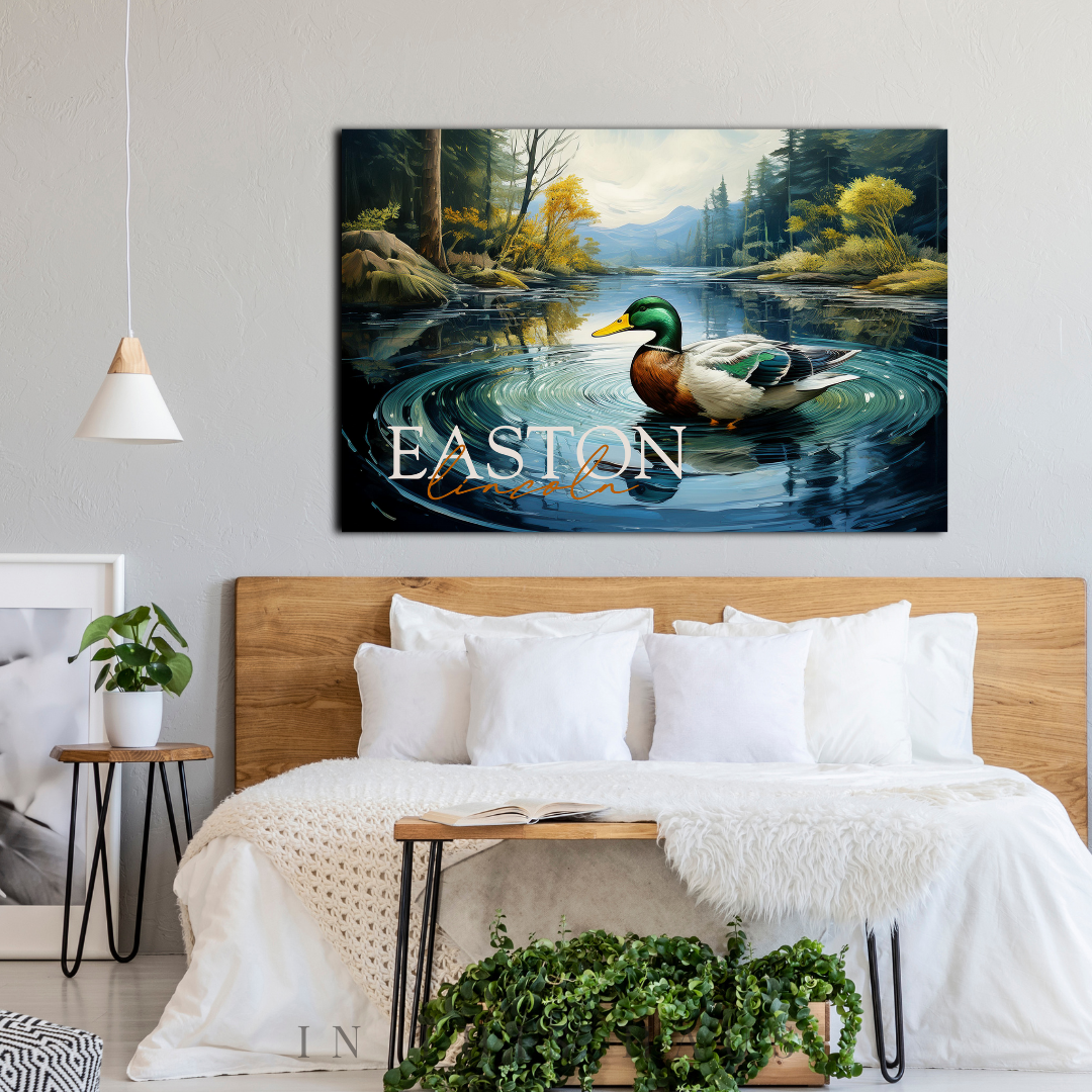 Kid's Personalized Canvas | Custom Duck Wall Art for Children - in this haus