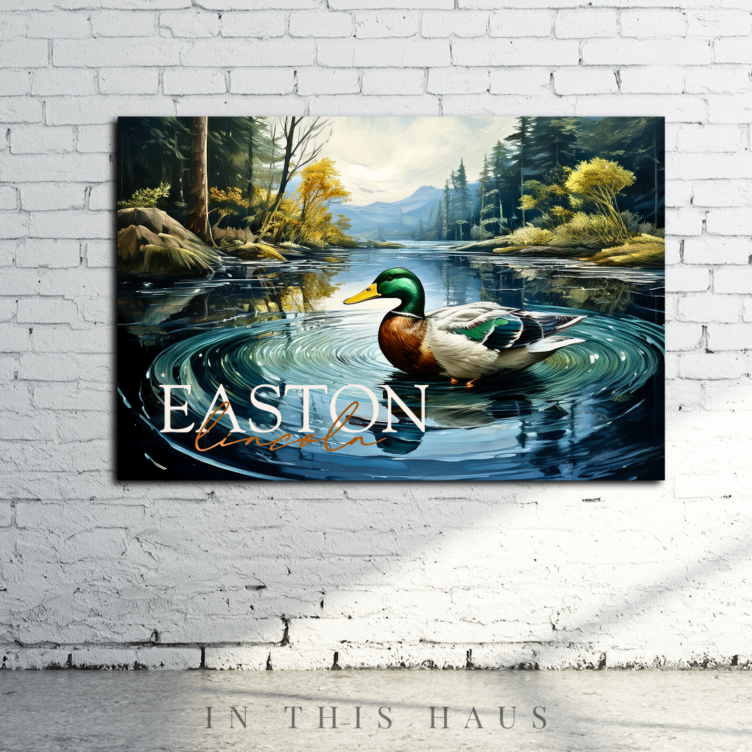 Kid's Personalized Canvas | Custom Duck Wall Art for Children - in this haus