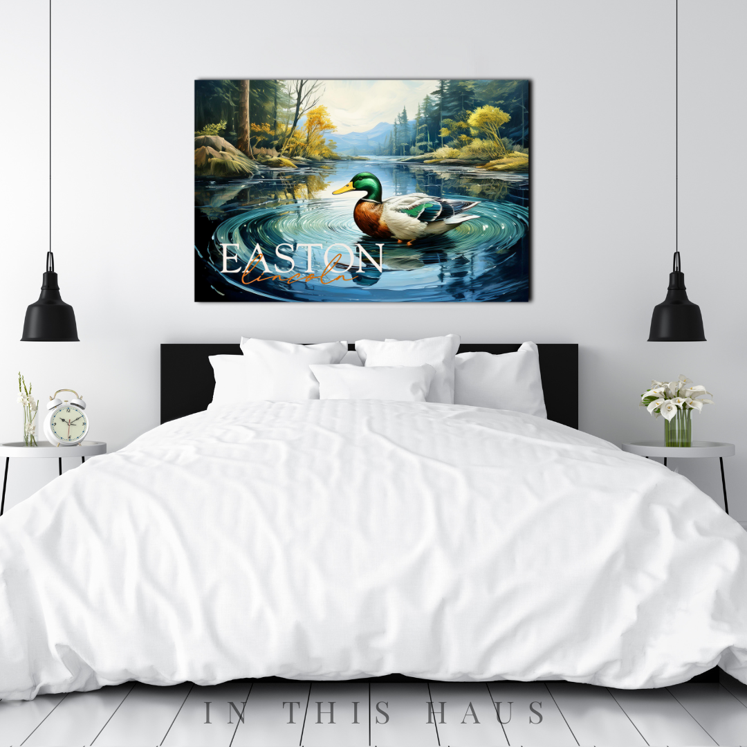 Kid's Personalized Canvas | Custom Duck Wall Art for Children - in this haus