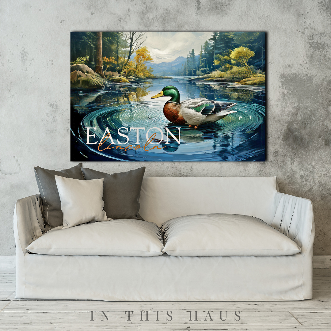 Kid's Personalized Canvas | Custom Duck Wall Art for Children - in this haus