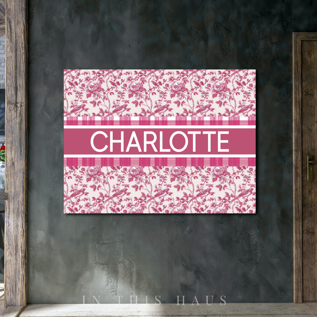 Custom Toile Canvas | Charlotte Personalized Wall Art