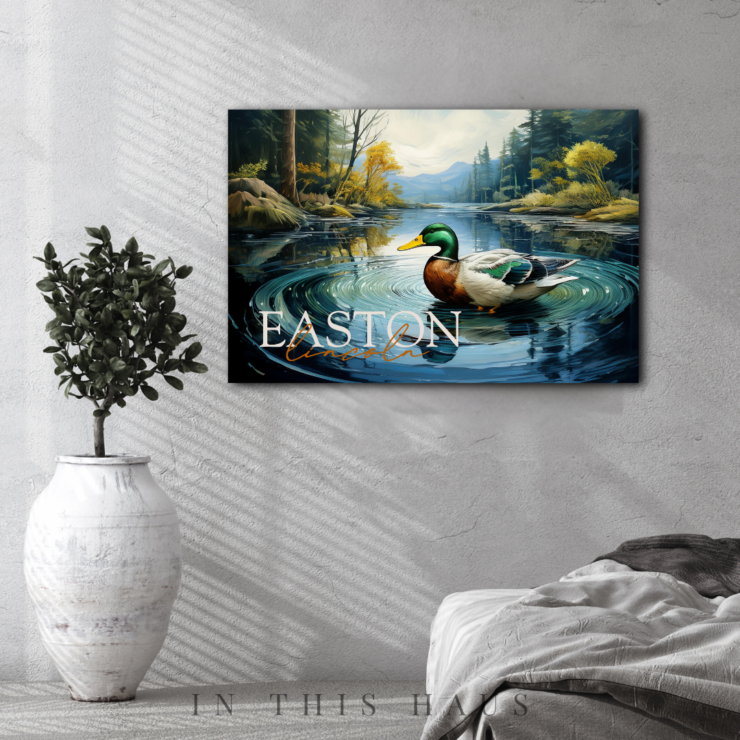Kid's Personalized Canvas | Custom Duck Wall Art for Children - in this haus