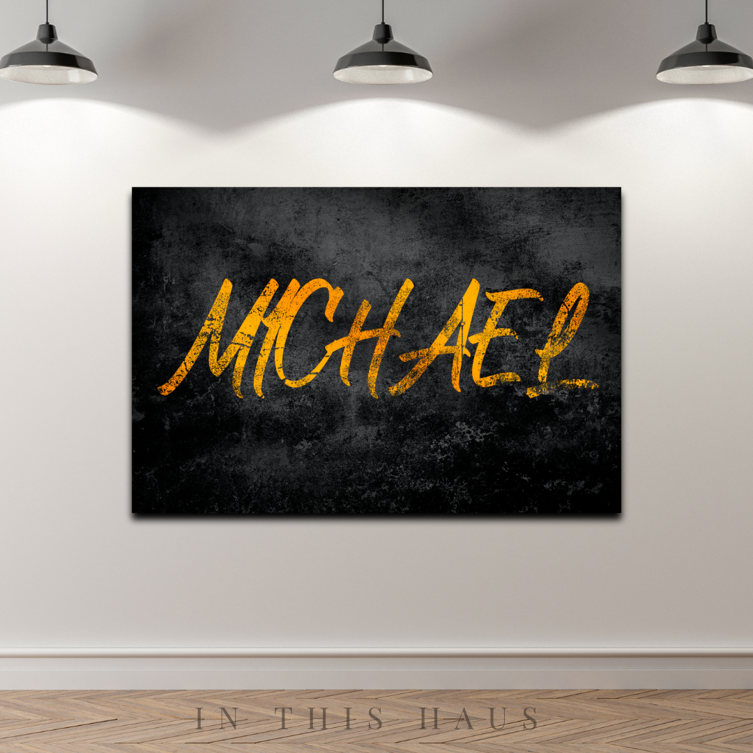 Grunge Name Art Custom Canvas | Michael Personalized Wall Decor