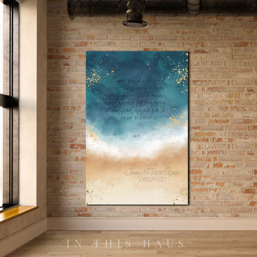 Beach Wedding Printable | Personalized Ocean-Inspired Wall Art
