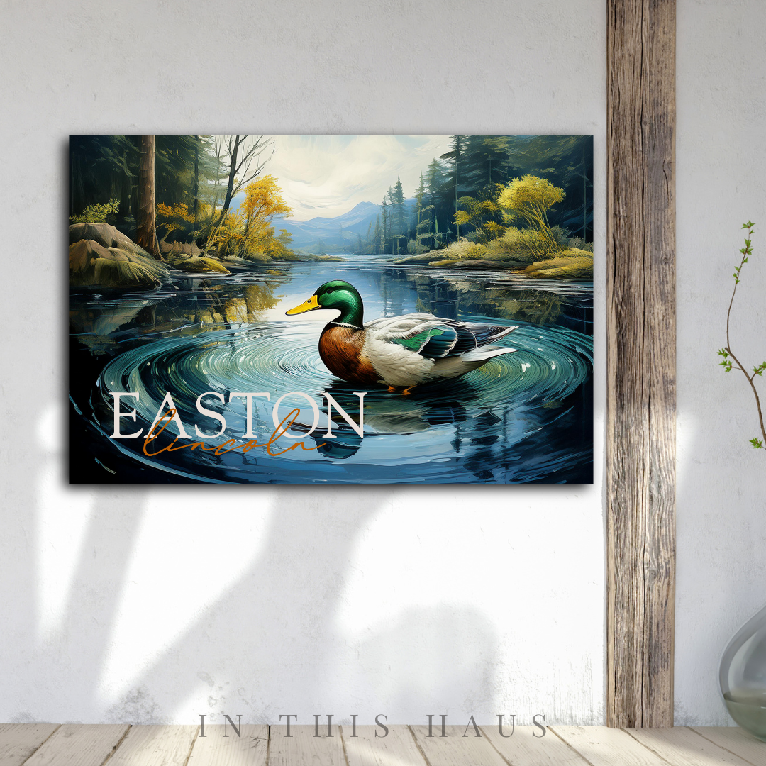 Kid's Personalized Canvas | Custom Duck Wall Art for Children - in this haus