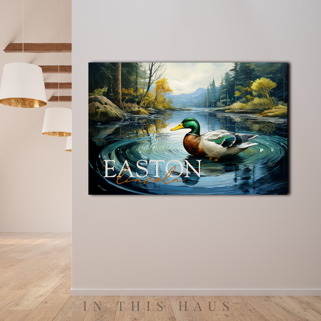 Kid's Personalized Canvas | Custom Duck Wall Art for Children - in this haus