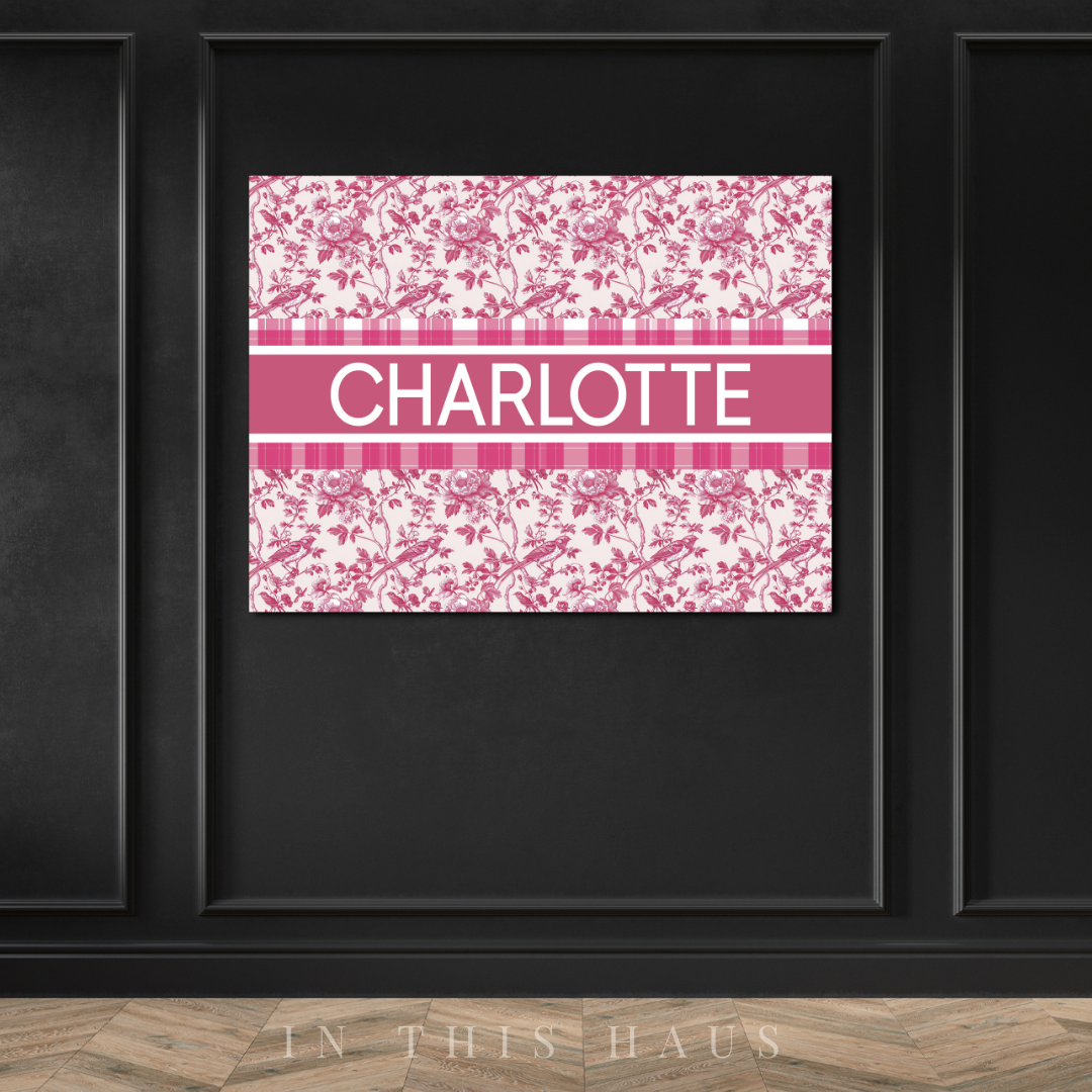 Custom Toile Canvas | Charlotte Personalized Wall Art
