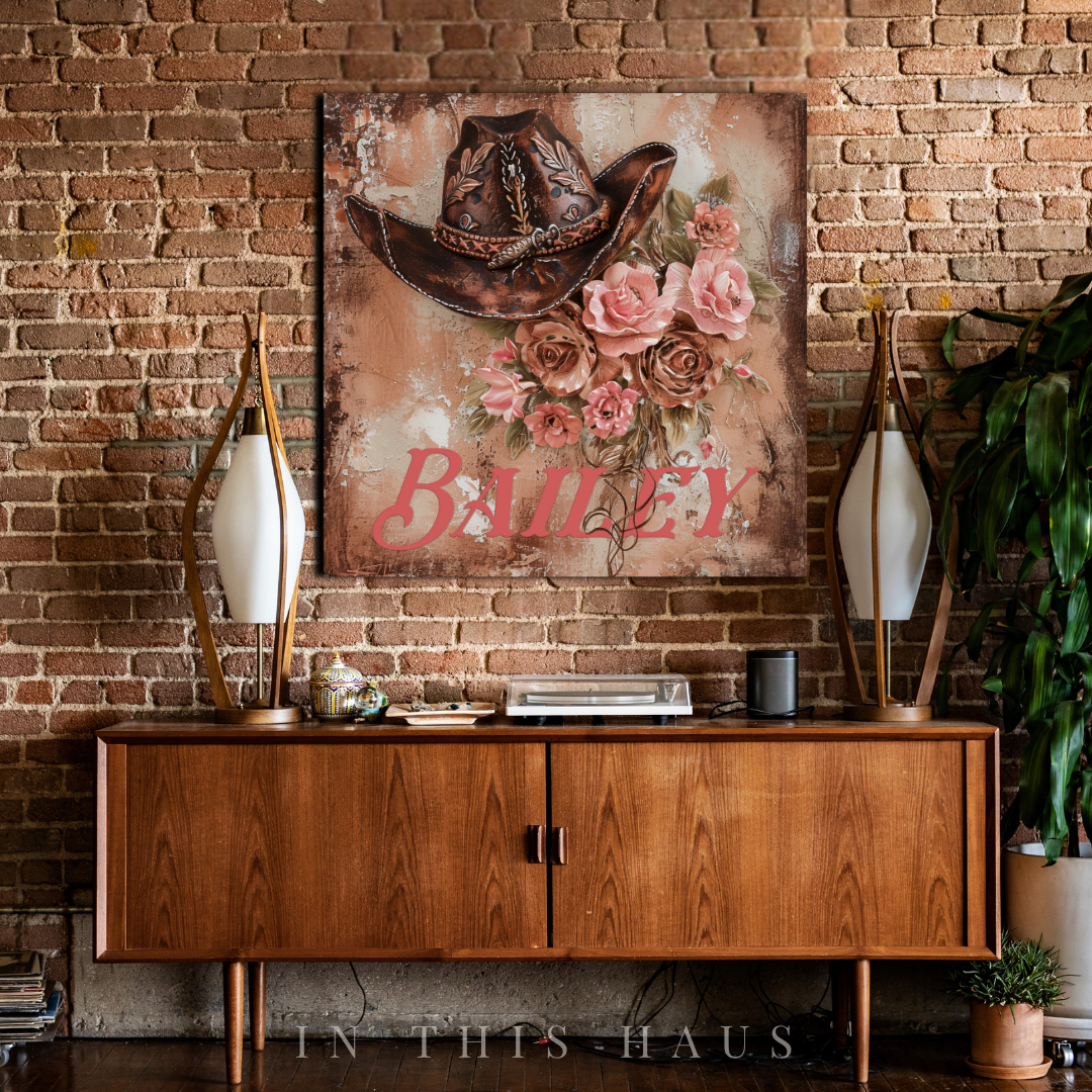Custom Cowgirl Canvas | Bailey Personalized Western Wall Art