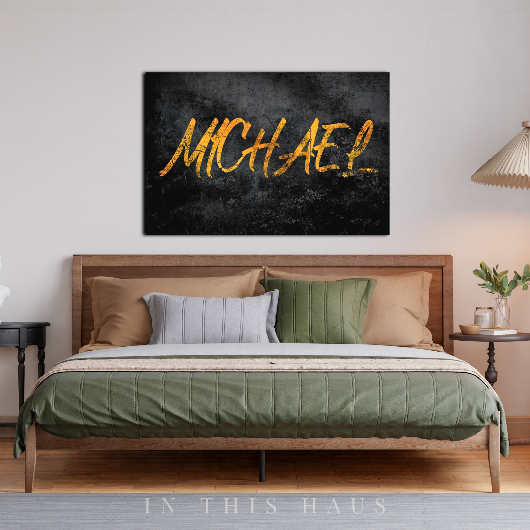 Grunge Name Art Custom Canvas | Michael Personalized Wall Decor