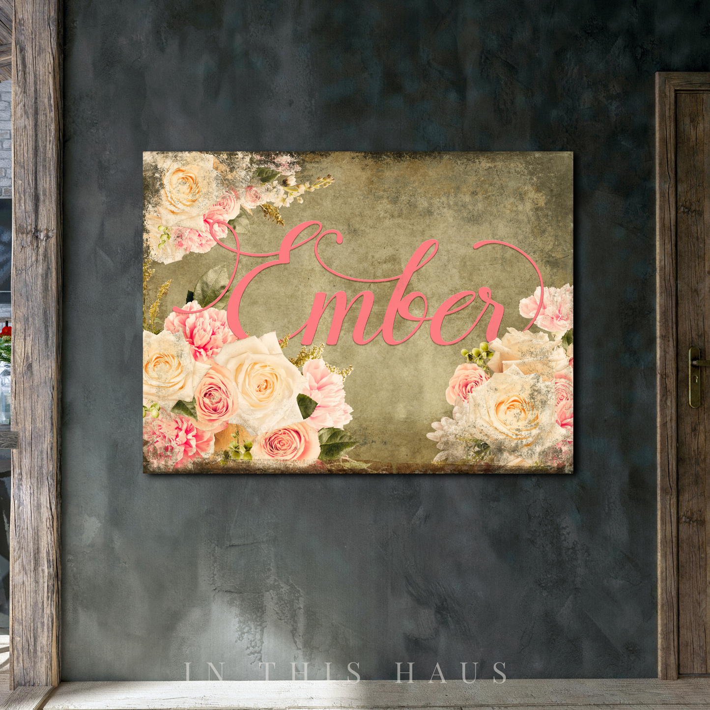 Vintage Rose Canvas | Personalized Floral Wall Art