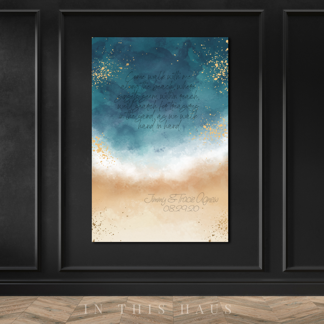 Beach Wedding Printable | Personalized Ocean-Inspired Wall Art