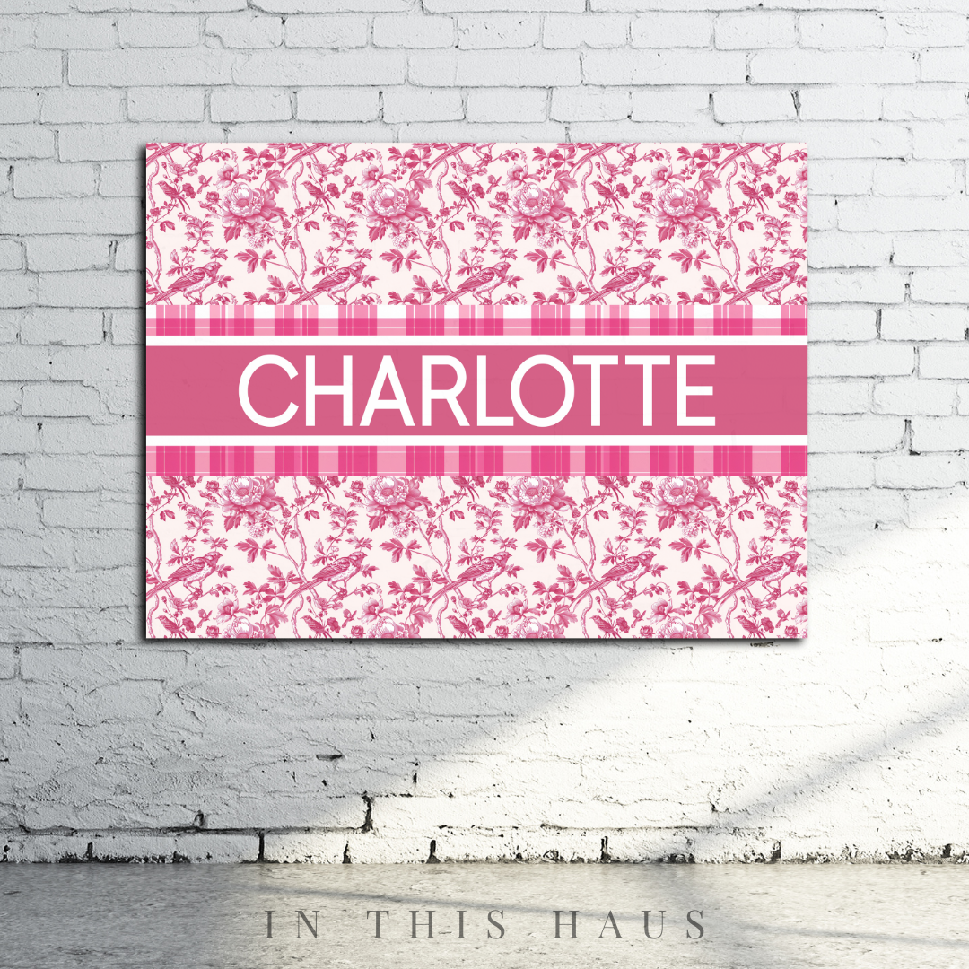 Custom Toile Canvas | Charlotte Personalized Wall Art