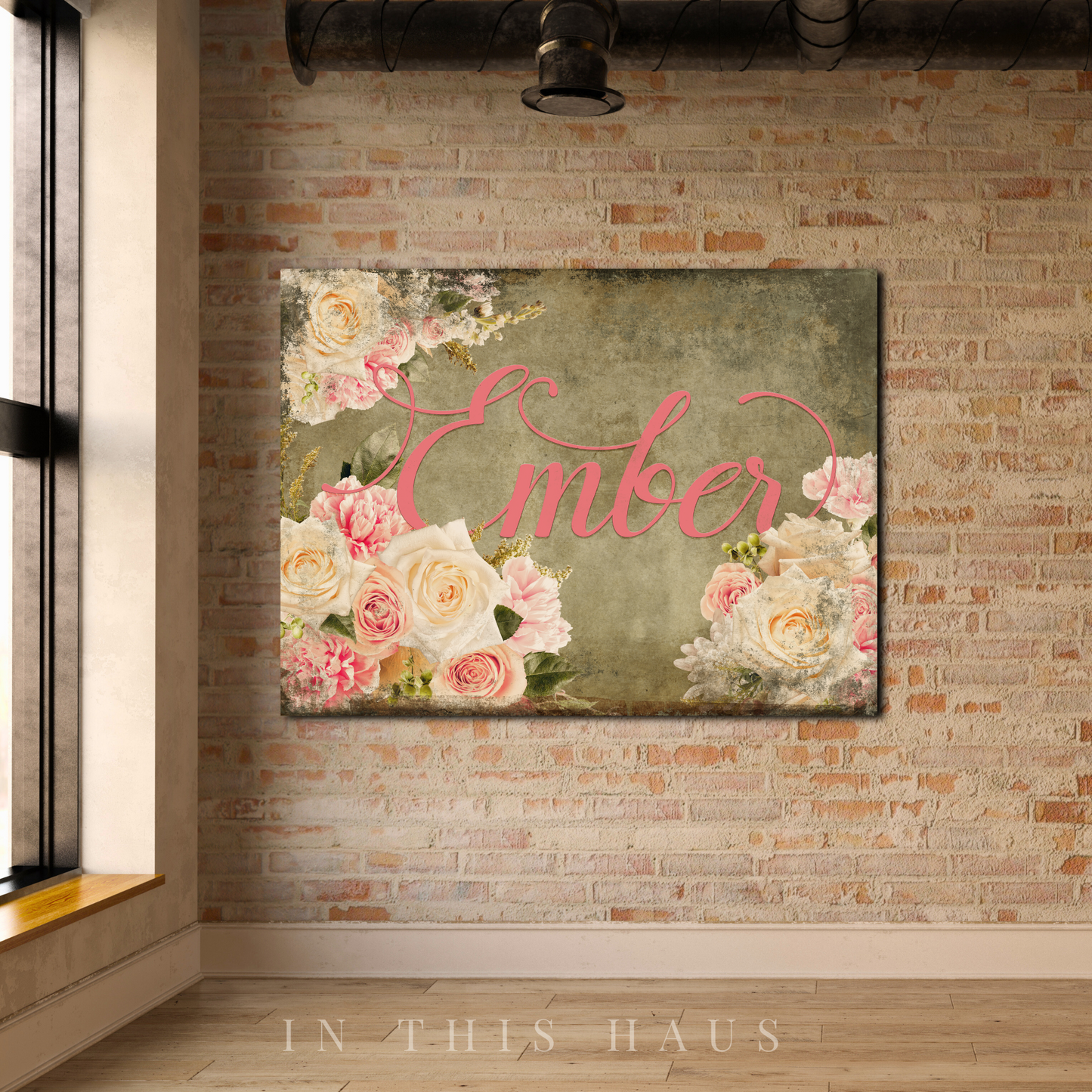 Vintage Rose Canvas | Personalized Floral Wall Art