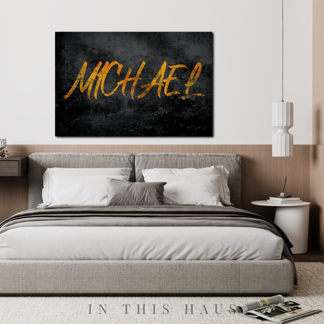 Grunge Name Art Custom Canvas | Michael Personalized Wall Decor
