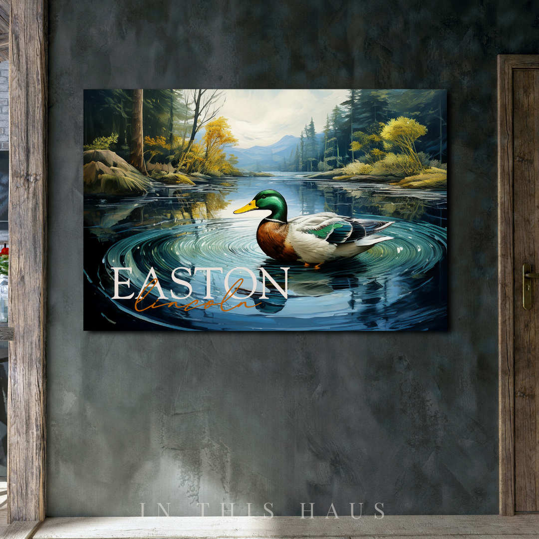 Kid's Personalized Canvas | Custom Duck Wall Art for Children - in this haus