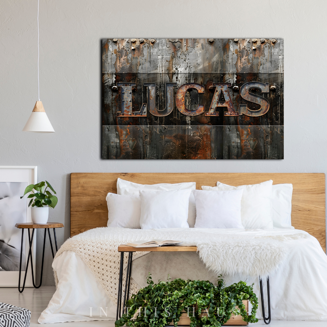 Office space featuring the industrial metal letters sign for an edgy urban vibe.