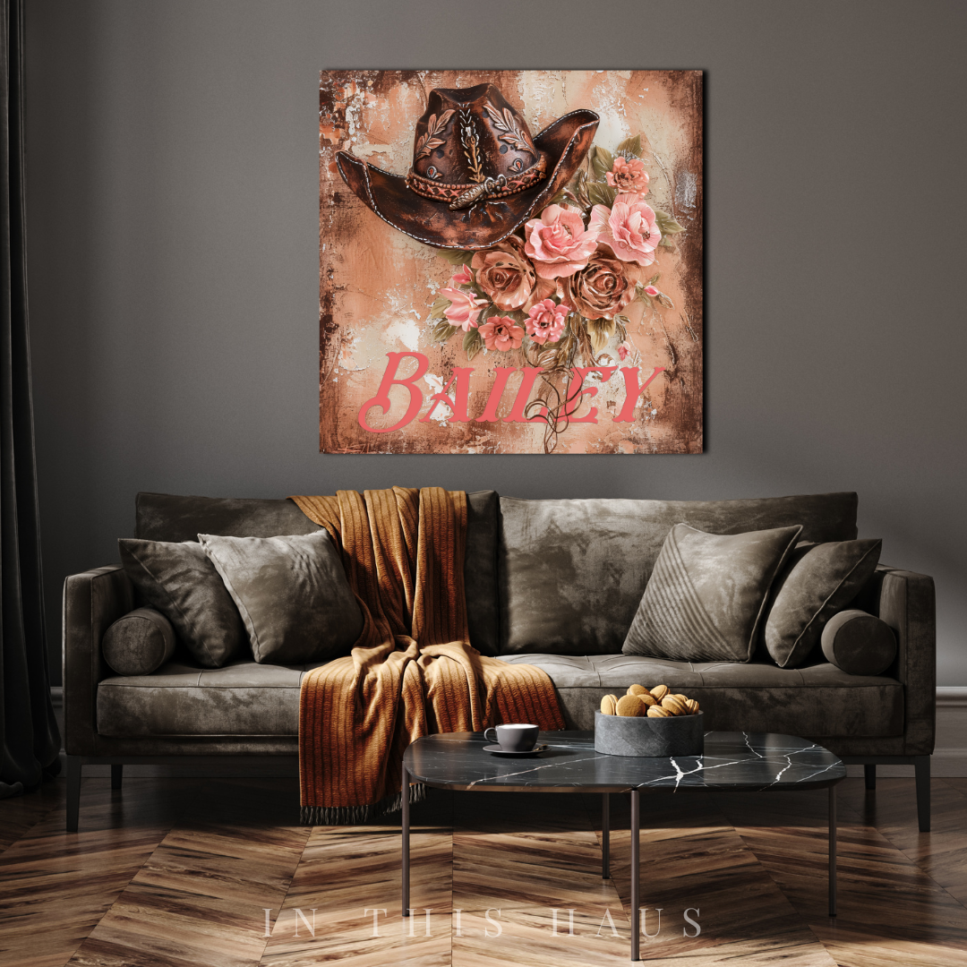 Custom Cowgirl Canvas | Bailey Personalized Western Wall Art