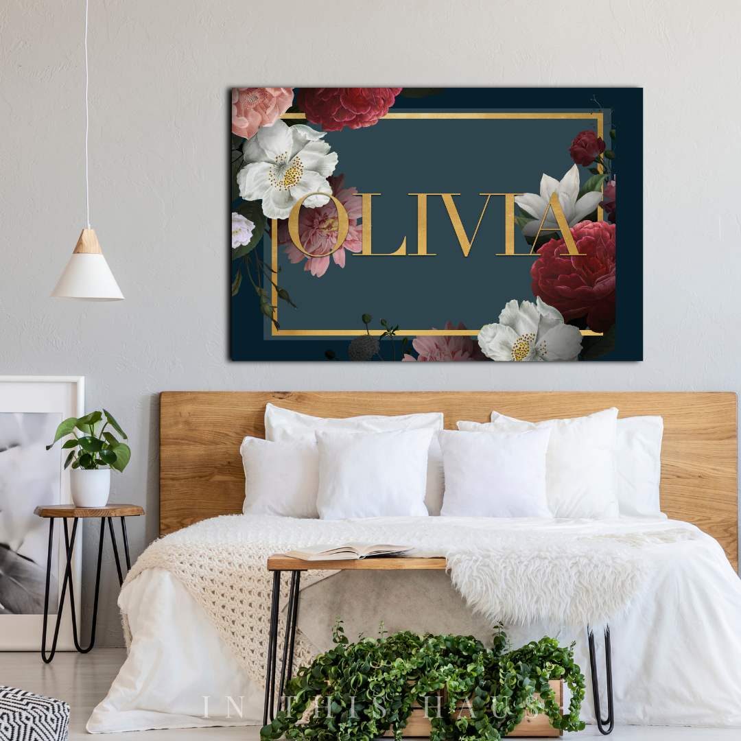 Gift-ready packaging for the Olivia Floral Canvas, perfect for birthdays or housewarmings.