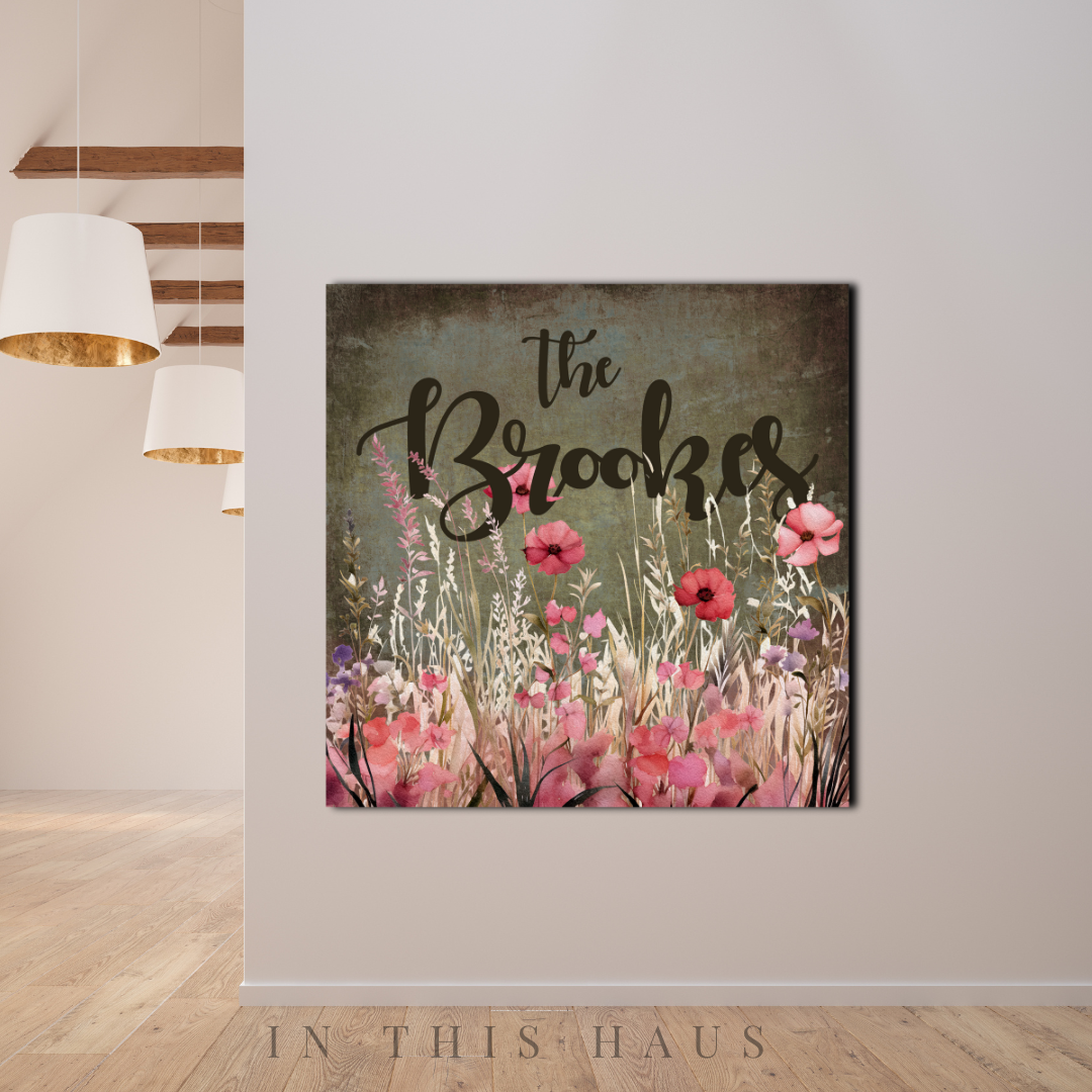 "Gift-ready packaging for the Personalized Floral Wall Art Canvas, perfect for weddings or anniversaries.