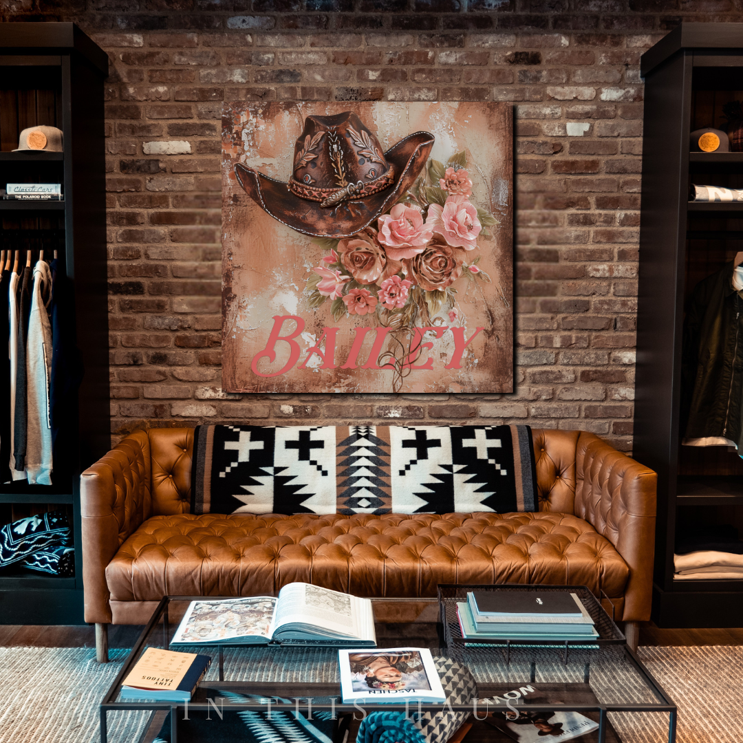 Custom Cowgirl Canvas | Bailey Personalized Western Wall Art