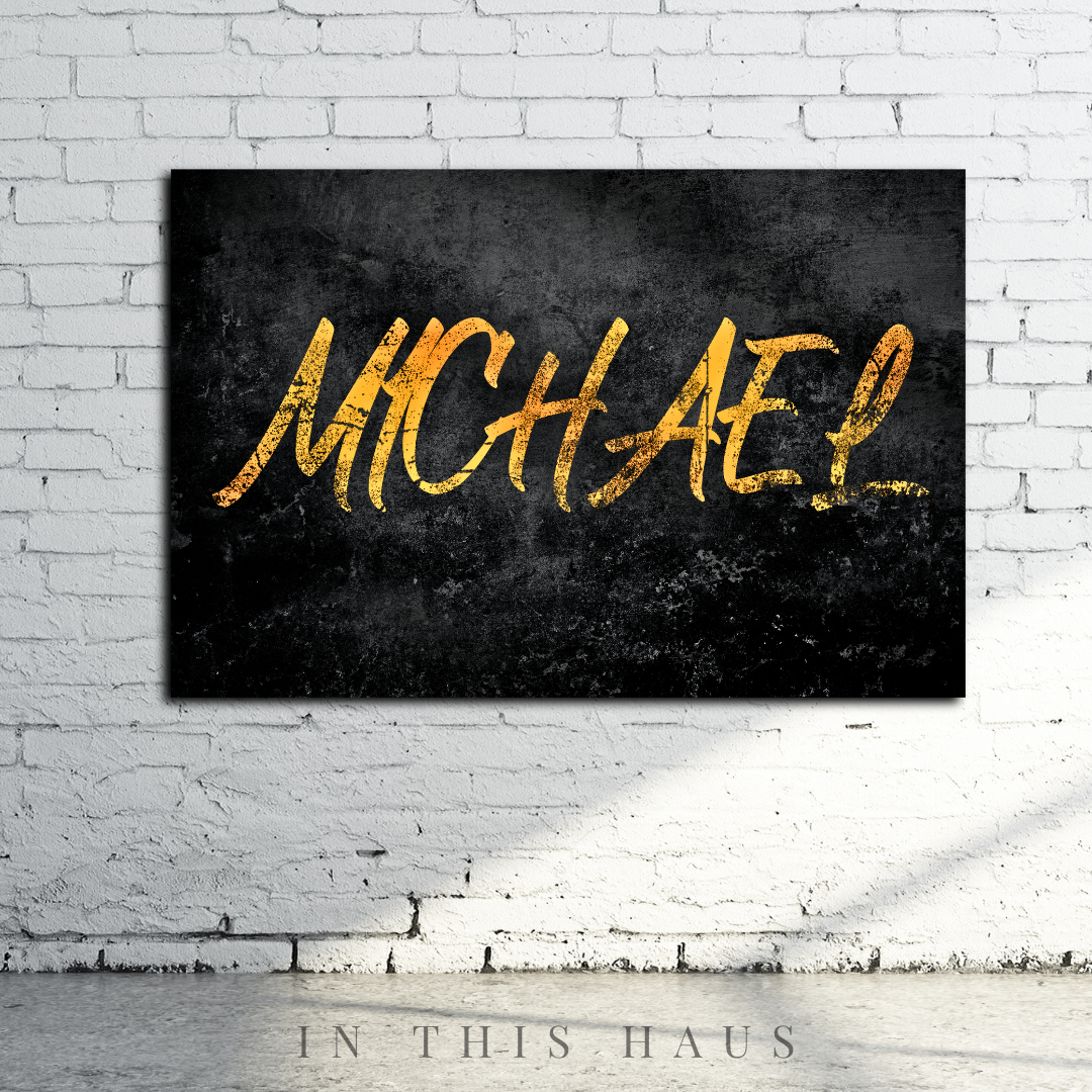 Grunge Name Art Custom Canvas | Michael Personalized Wall Decor