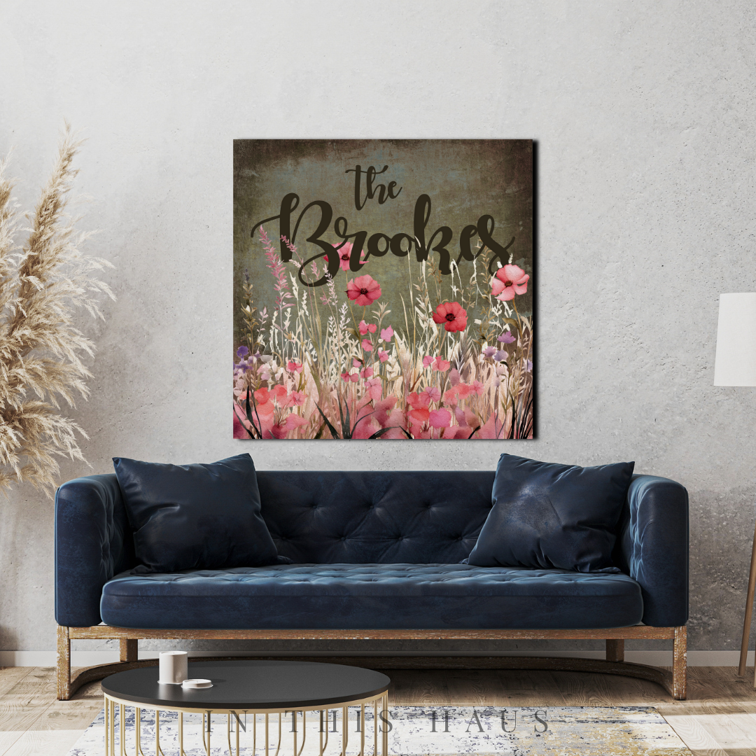 "Bedroom featuring the Brookes Canvas for a serene and rustic ambiance."