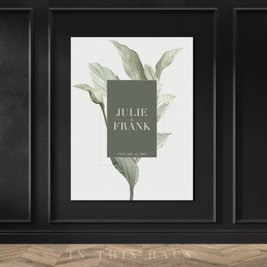 Gift-ready packaging for the Evelyn Floral Name Canvas, ideal for special occasions.