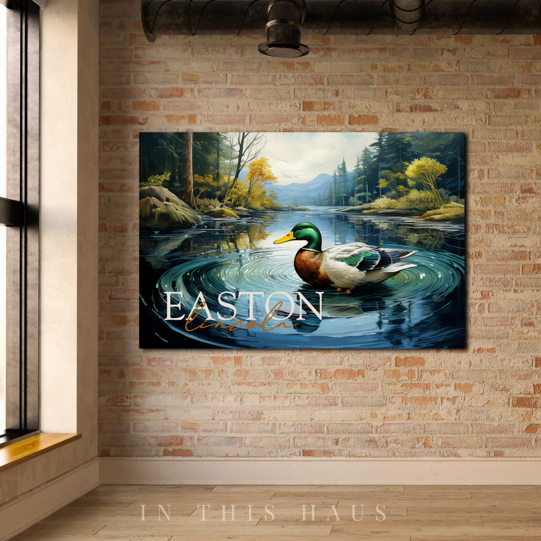 Kid's Personalized Canvas | Custom Duck Wall Art for Children - in this haus