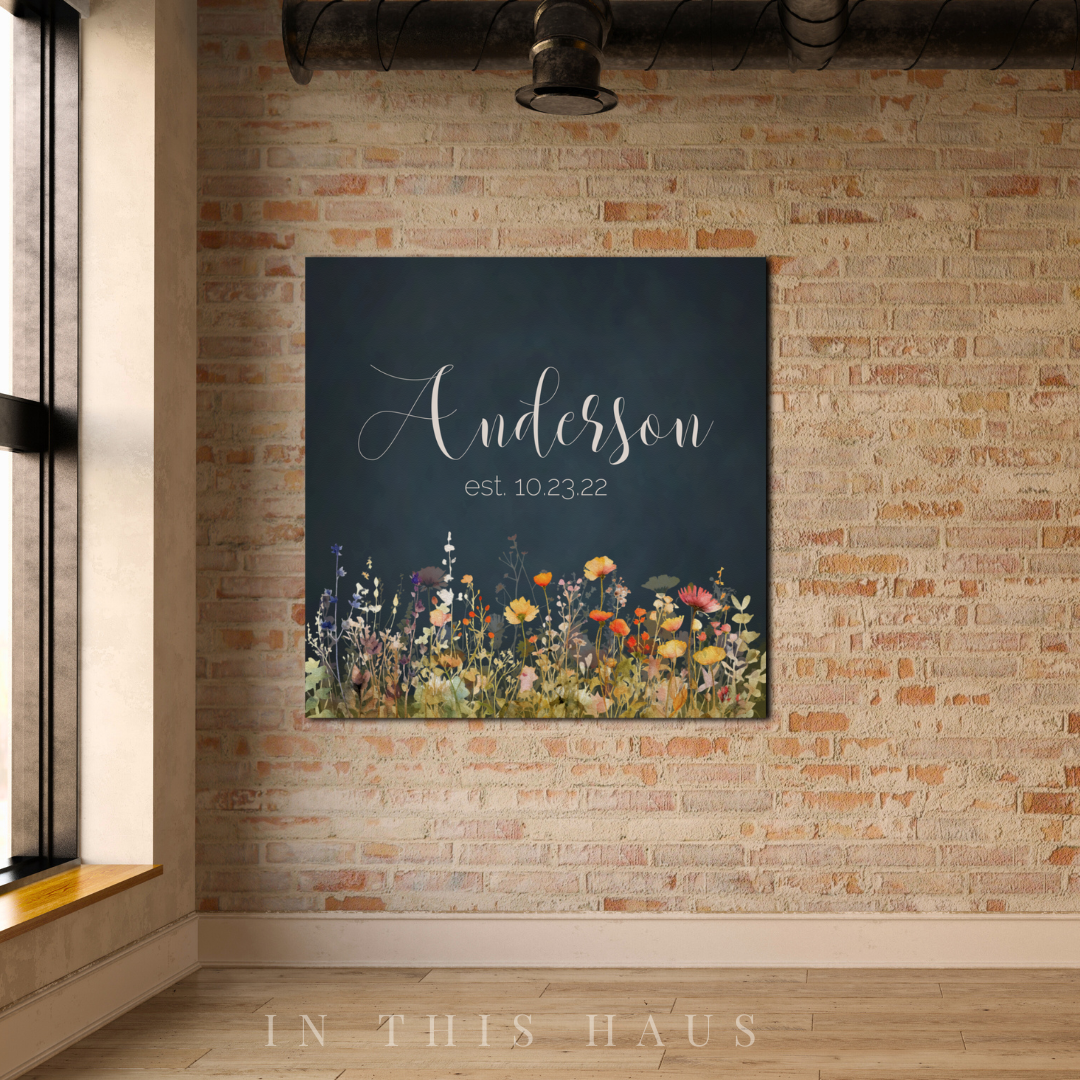 "Gift-ready packaging for the Personalized Wildflower Canvas, ideal for anniversaries or weddings."