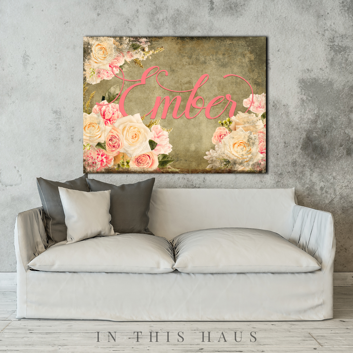 Vintage Rose Canvas | Personalized Floral Wall Art