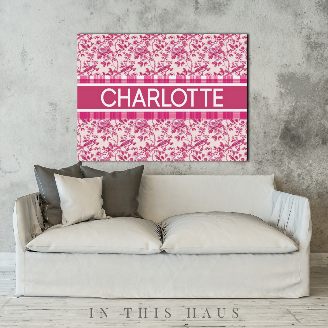 Custom Toile Canvas | Charlotte Personalized Wall Art