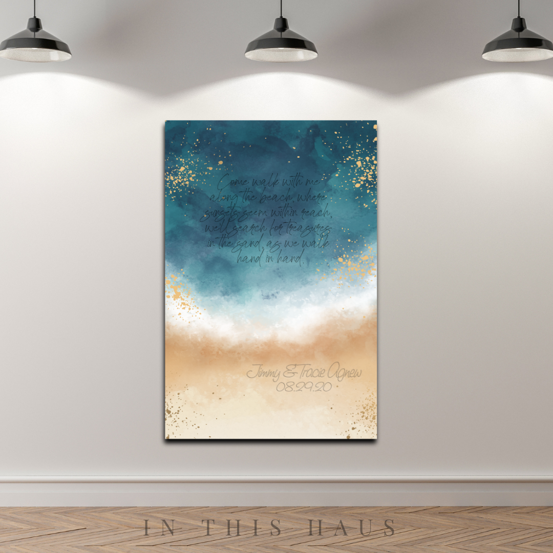 Beach Wedding Printable | Personalized Ocean-Inspired Wall Art