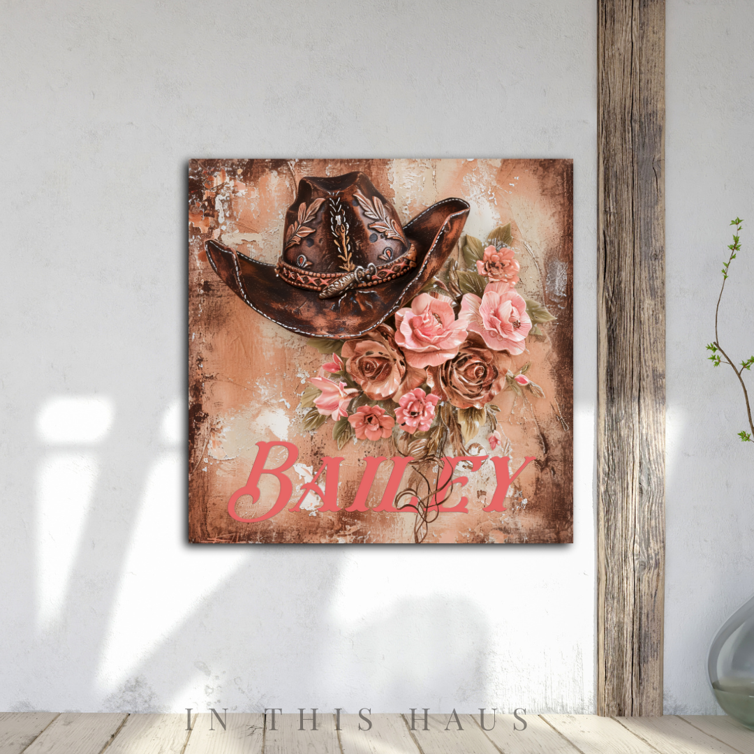 Custom Cowgirl Canvas | Bailey Personalized Western Wall Art