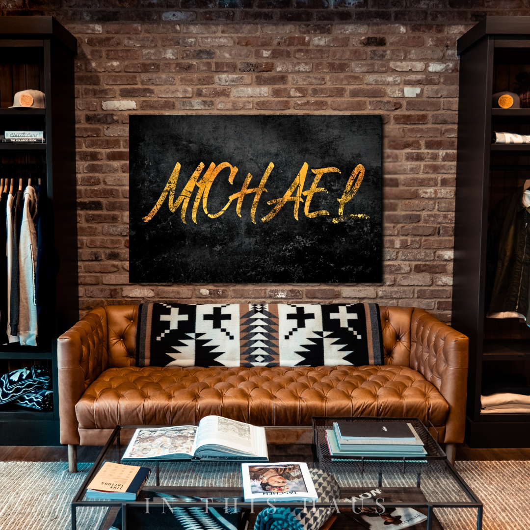 Grunge Name Art Custom Canvas | Michael Personalized Wall Decor