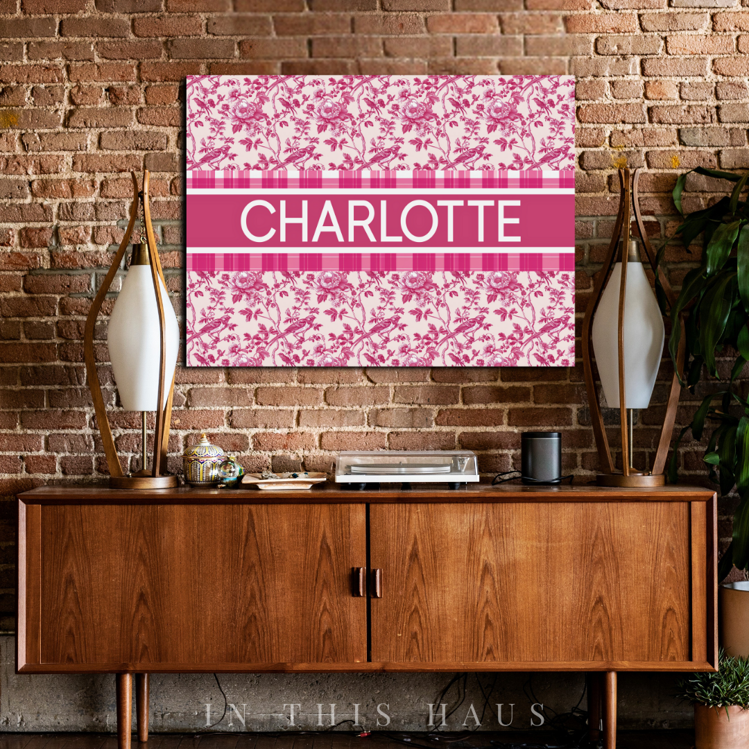 Custom Toile Canvas | Charlotte Personalized Wall Art