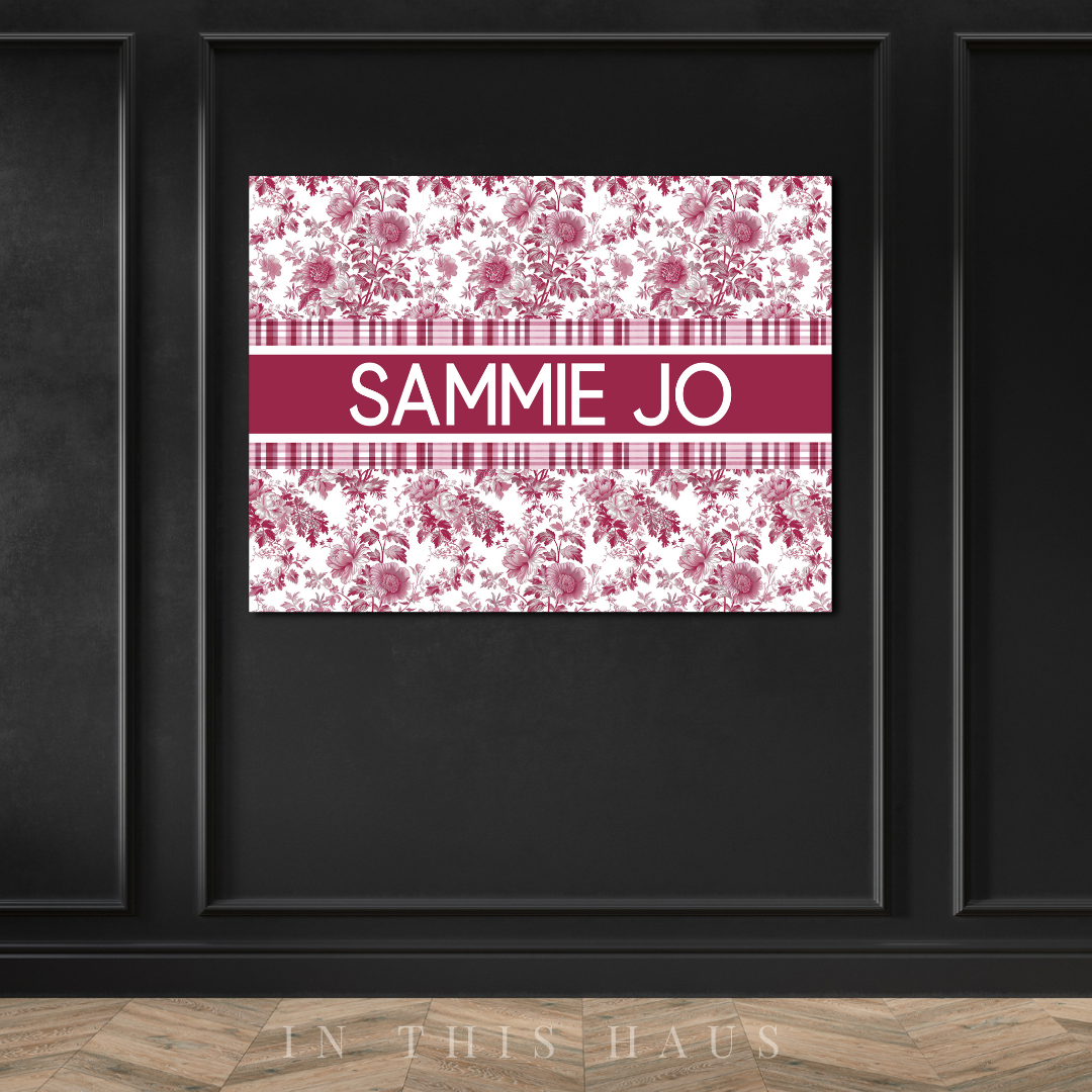 Gift-ready packaging for the personalized toile canvas, perfect for special occasions.