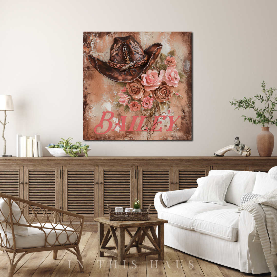 Custom Cowgirl Canvas | Bailey Personalized Western Wall Art