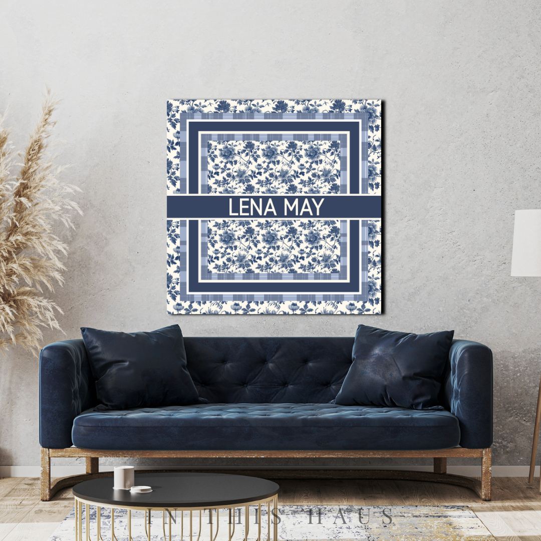 Living room featuring the Lena May Canvas adding vintage-inspired elegance.