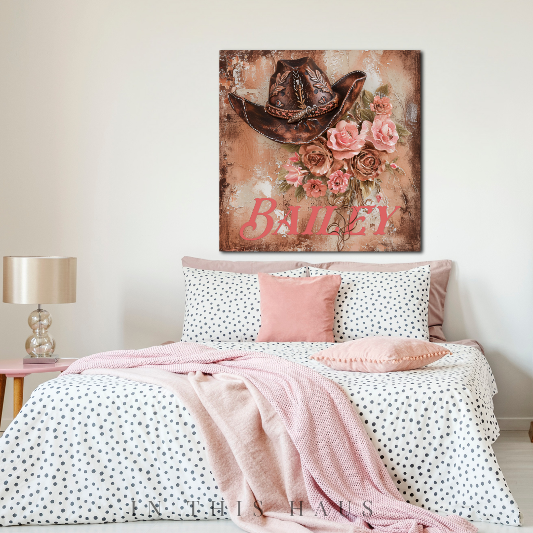 Custom Cowgirl Canvas | Bailey Personalized Western Wall Art