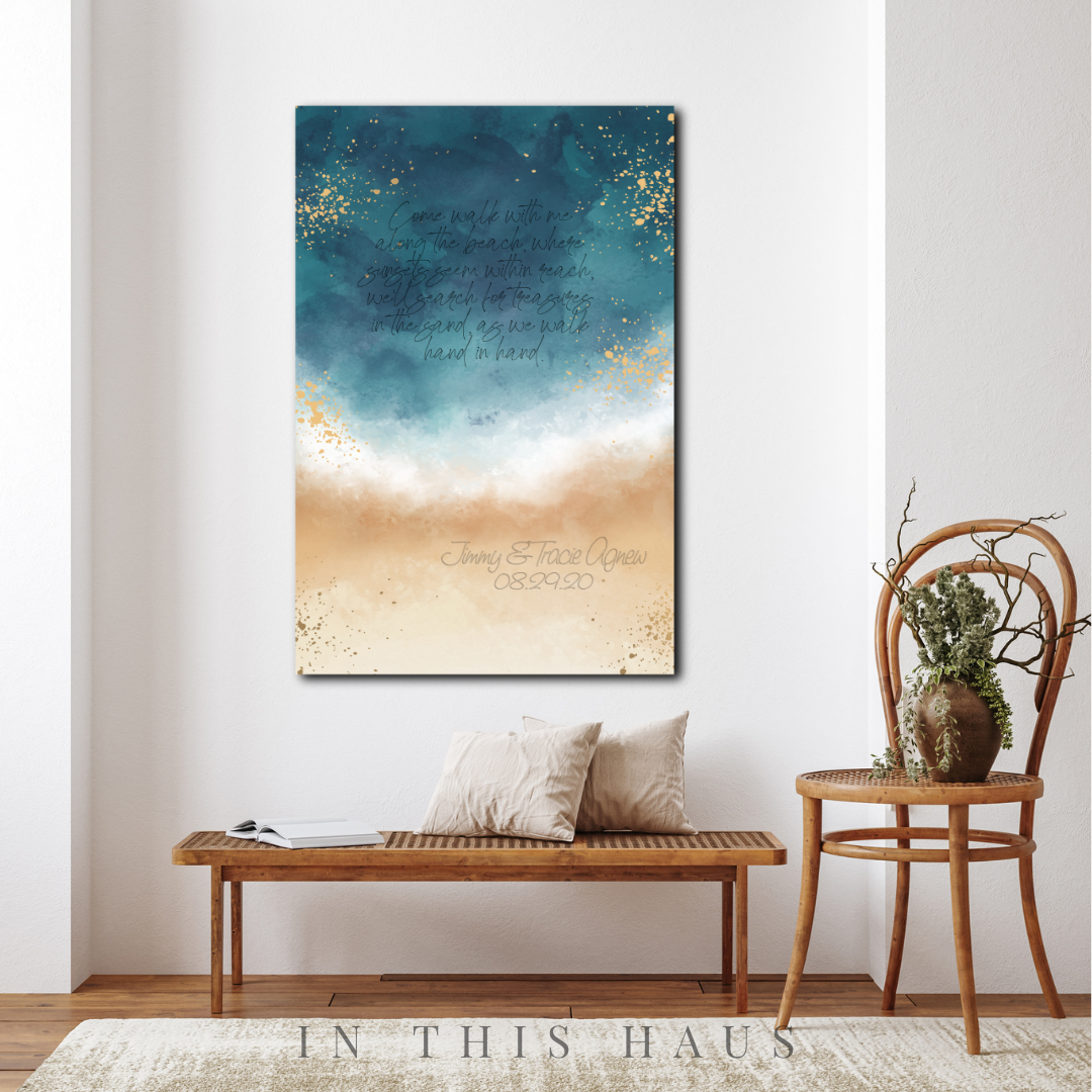 Beach Wedding Printable | Personalized Ocean-Inspired Wall Art