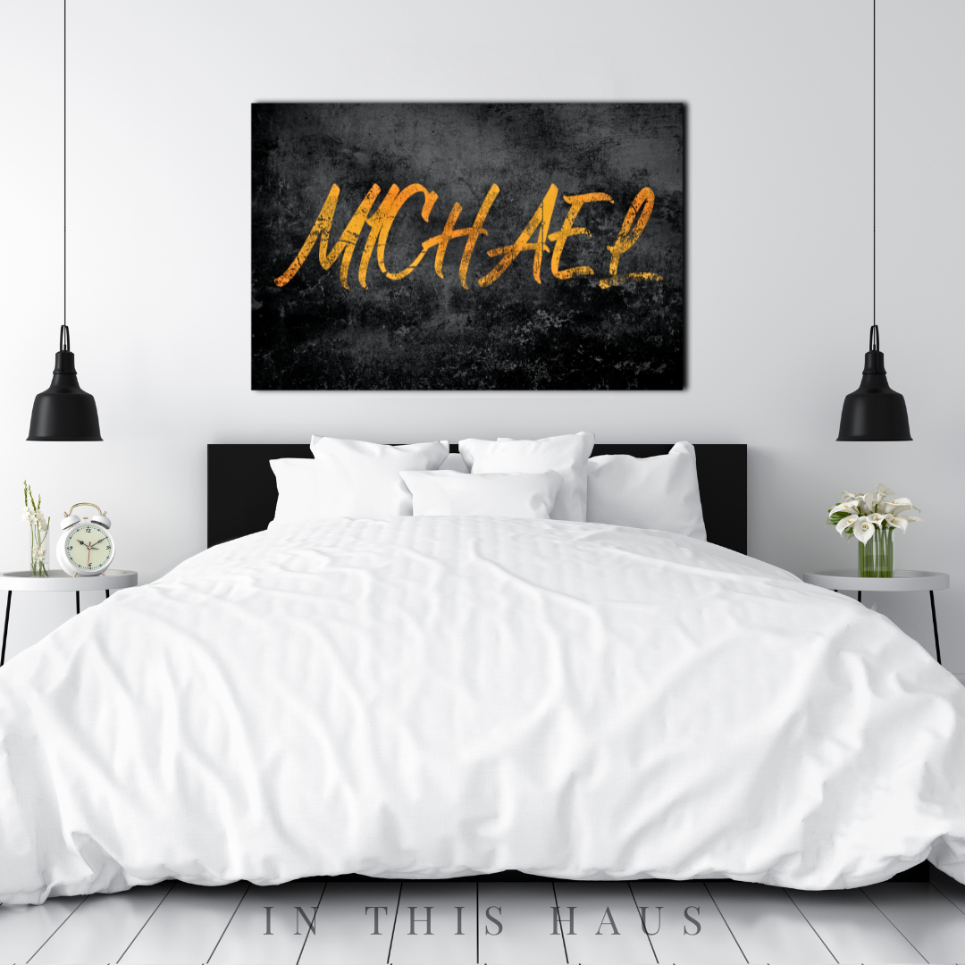 Grunge Name Art Custom Canvas | Michael Personalized Wall Decor